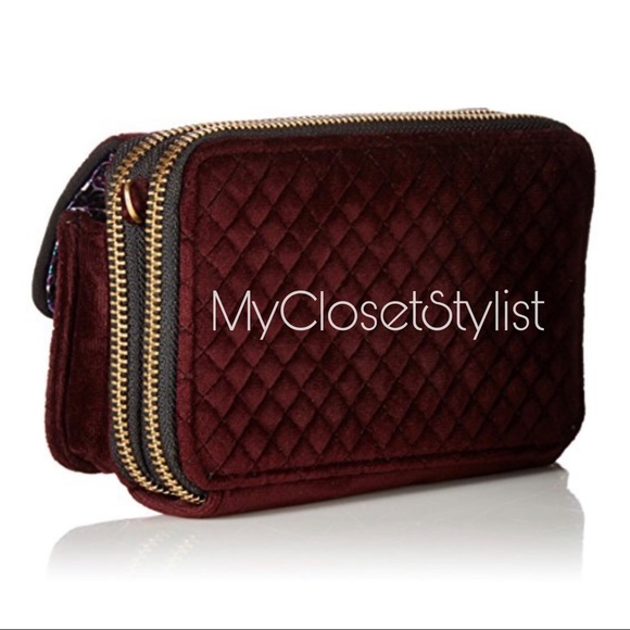 VERA BRADLEY All in one Crossbody Phone Bag Zipper Purse Rdif security! - Picture 3 of 7